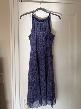 Esprit Sleeveless Midi Dress in Navy / Purple